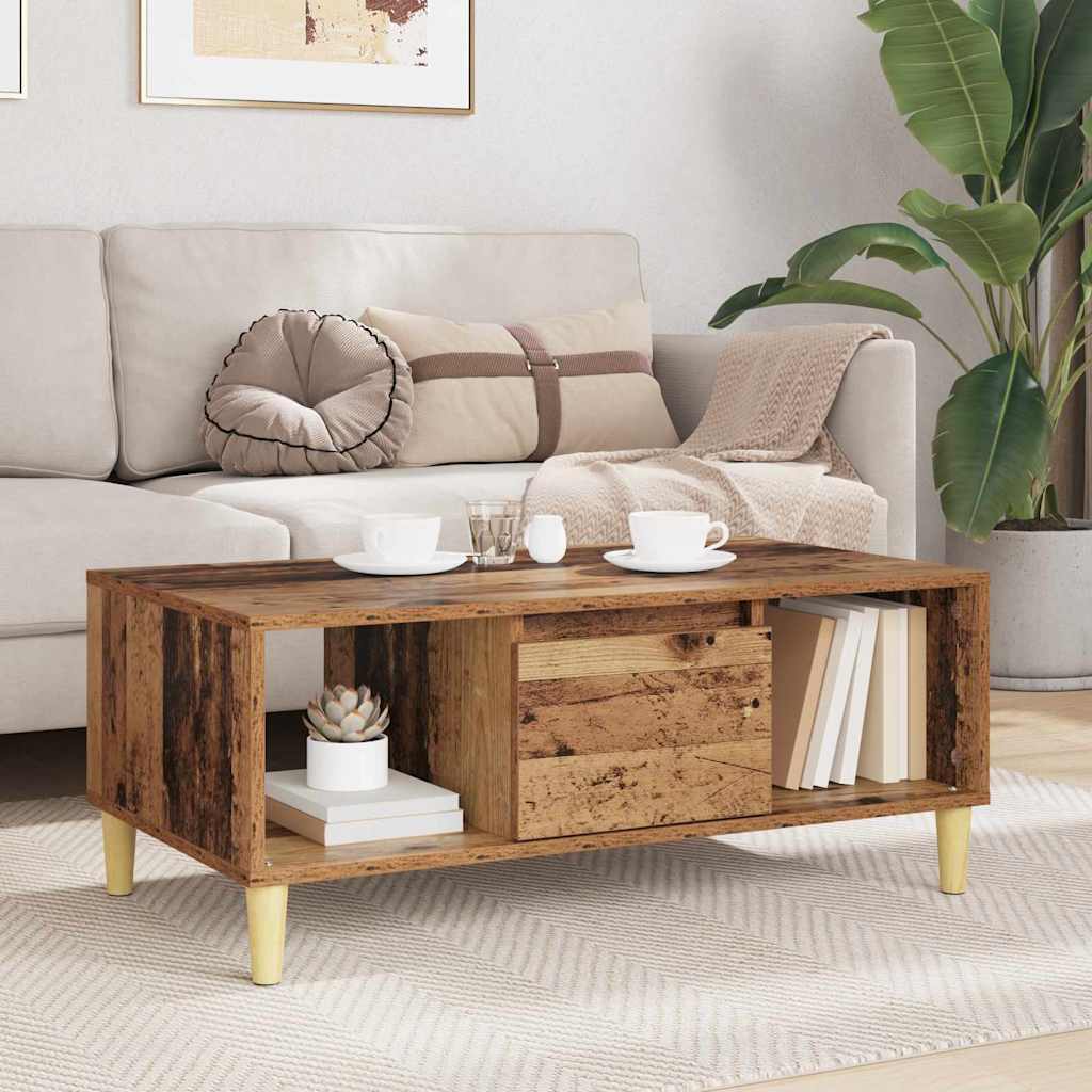 Coffee Table Old Wood 90 x 50 x 26.5 cm Engineered Wood