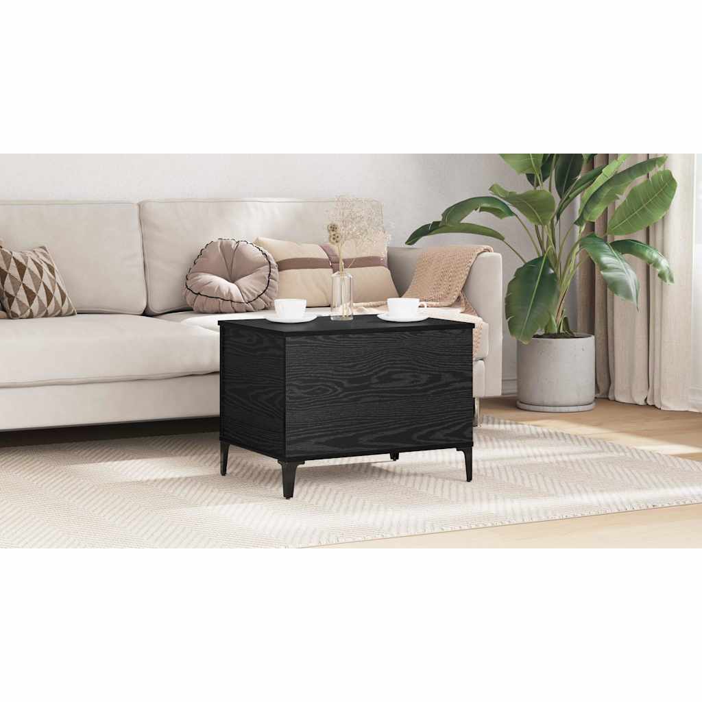 Coffee Table Black Oak 60 x 44.5 x 45 cm Engineered Wood