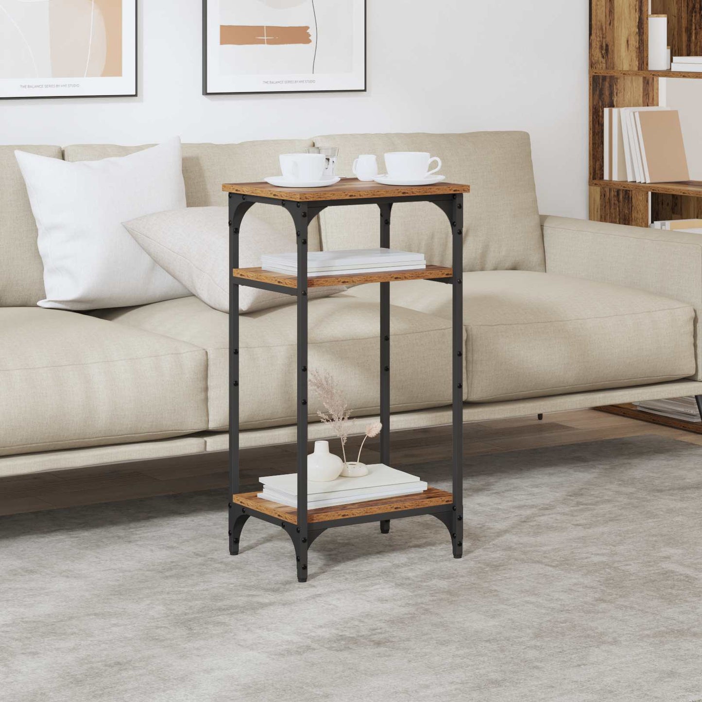 Side Table Old Wood 40 x 30 x 75 cm Engineered Wood