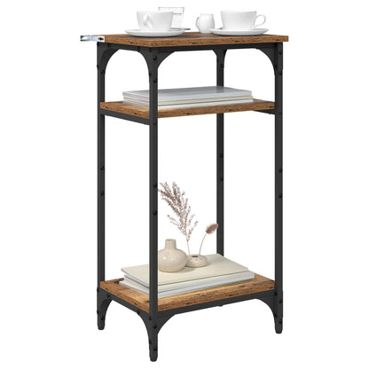 Side Table Old Wood 40 x 30 x 75 cm Engineered Wood