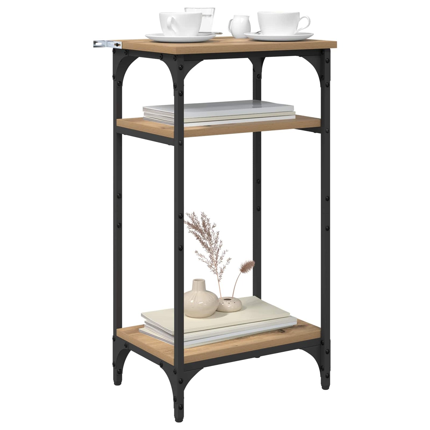 Side Table Manual Artisan Oak 40 x 30 x 75 cm Engineered Wood