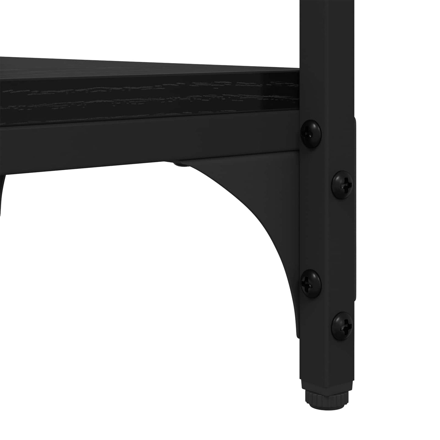 Side Table with Shelf Black Oak 40 x 30 x 75 cm Engineered Wood