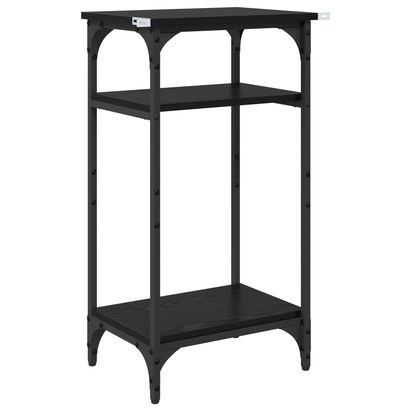 Side Table with Shelf Black Oak 40 x 30 x 75 cm Engineered Wood