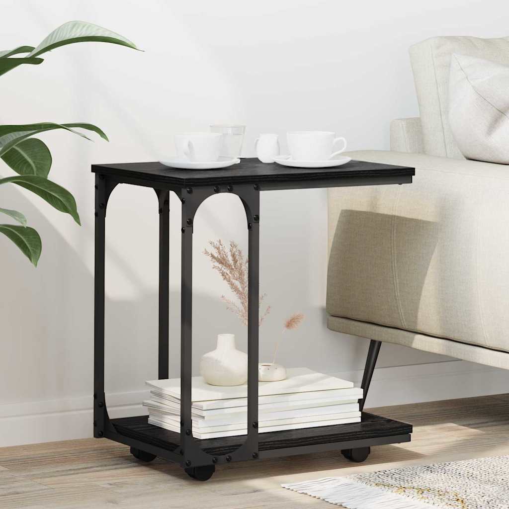 Side Table Black Oak 50 x 35 x 55.5 cm Engineered Wood