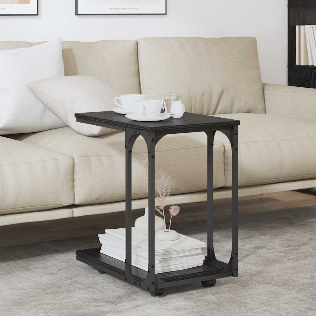 Side Table Black Oak 50 x 35 x 55.5 cm Engineered Wood