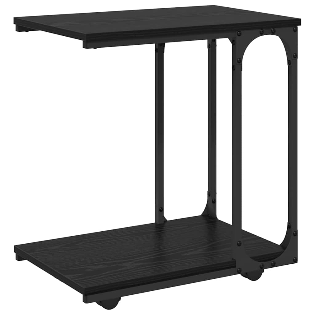 Side Table Black Oak 50 x 35 x 55.5 cm Engineered Wood