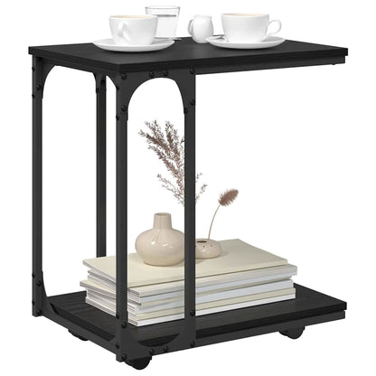 Side Table Black Oak 50 x 35 x 55.5 cm Engineered Wood