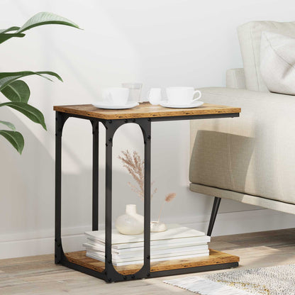 Side Table with Shelf Old wood 50 x 35 x 52 cm Engineered wood