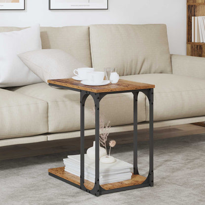 Side Table with Shelf Old wood 50 x 35 x 52 cm Engineered wood