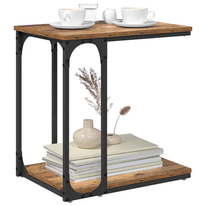 Side Table with Shelf Old wood 50 x 35 x 52 cm Engineered wood