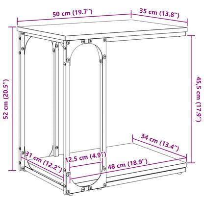 Side Table with Shelf Old wood 50 x 35 x 52 cm Engineered wood