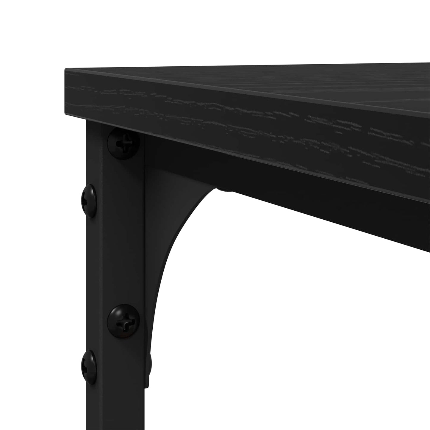 Side Table with Shelf Black Oak 50 x 35 x 52 cm Engineered Wood