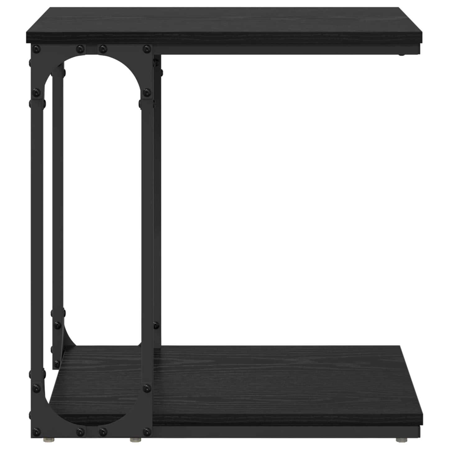 Side Table with Shelf Black Oak 50 x 35 x 52 cm Engineered Wood