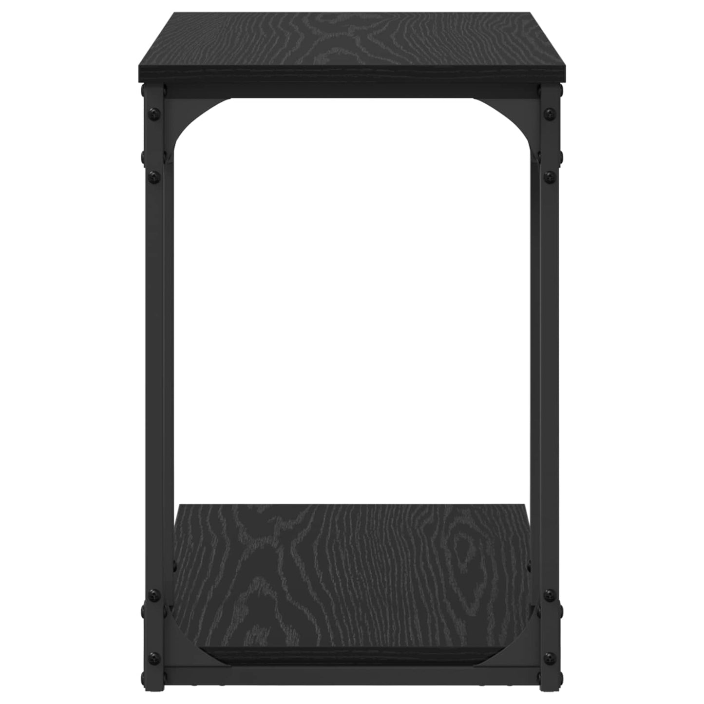 Side Table with Shelf Black Oak 50 x 35 x 52 cm Engineered Wood