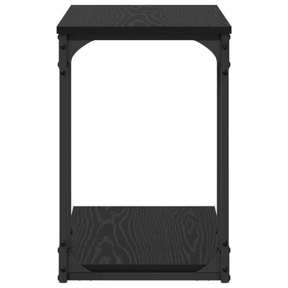 Side Table with Shelf Black Oak 50 x 35 x 52 cm Engineered Wood