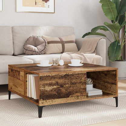 Coffee Table Old Wood 80 x 80 x 36.5 cm Engineered Wood