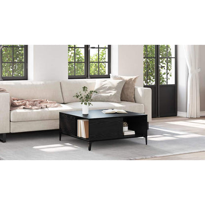 Coffee Table Black Oak 80 x 80 x 36.5 cm Engineered Wood