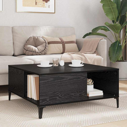 Coffee Table Black Oak 80 x 80 x 36.5 cm Engineered Wood