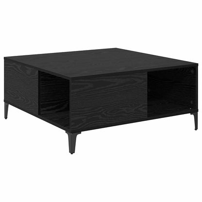 Coffee Table Black Oak 80 x 80 x 36.5 cm Engineered Wood