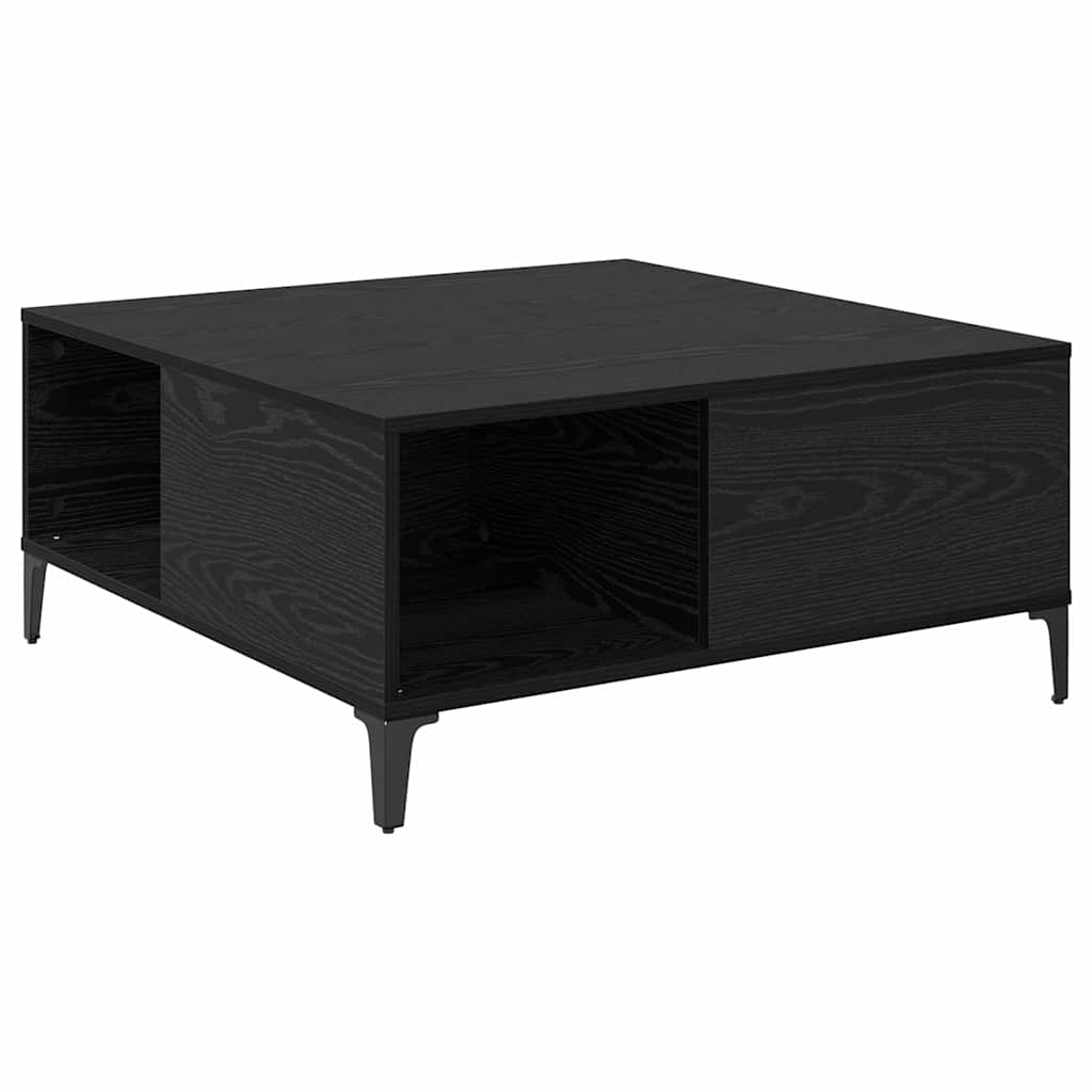 Coffee Table Black Oak 80 x 80 x 36.5 cm Engineered Wood
