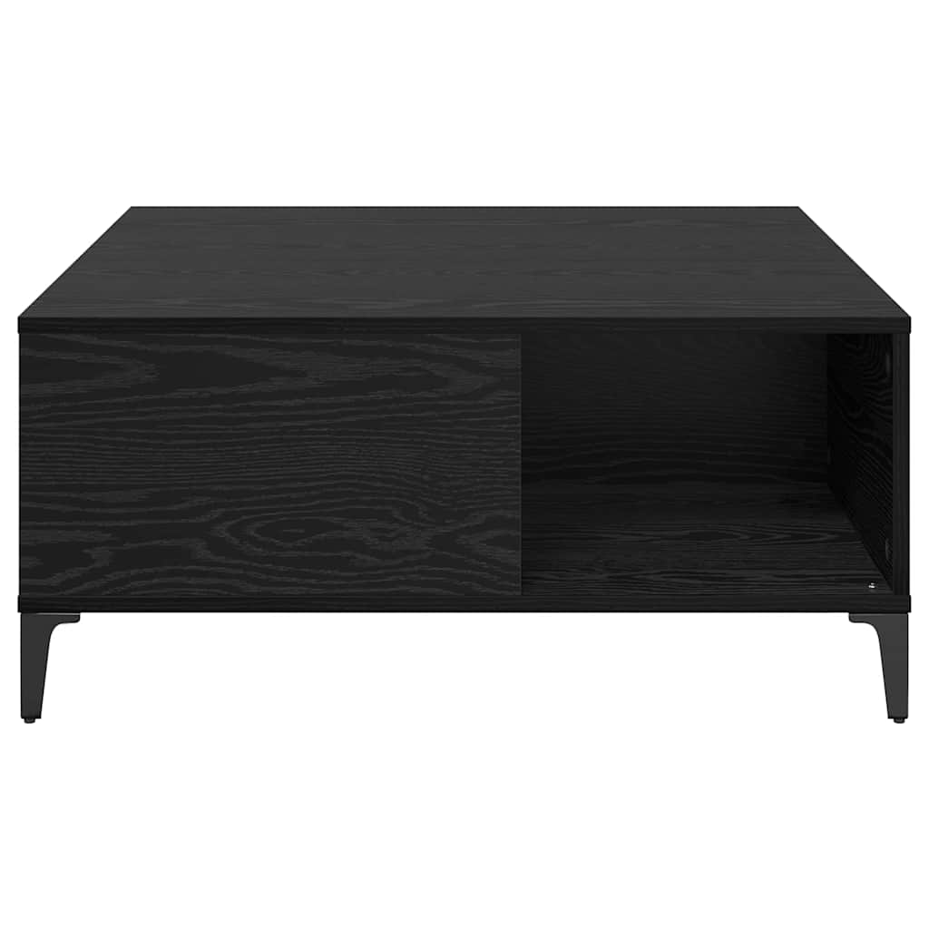 Coffee Table Black Oak 80 x 80 x 36.5 cm Engineered Wood