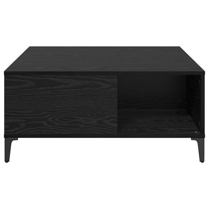Coffee Table Black Oak 80 x 80 x 36.5 cm Engineered Wood