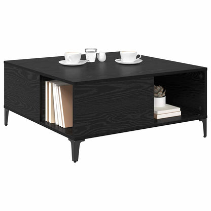 Coffee Table Black Oak 80 x 80 x 36.5 cm Engineered Wood