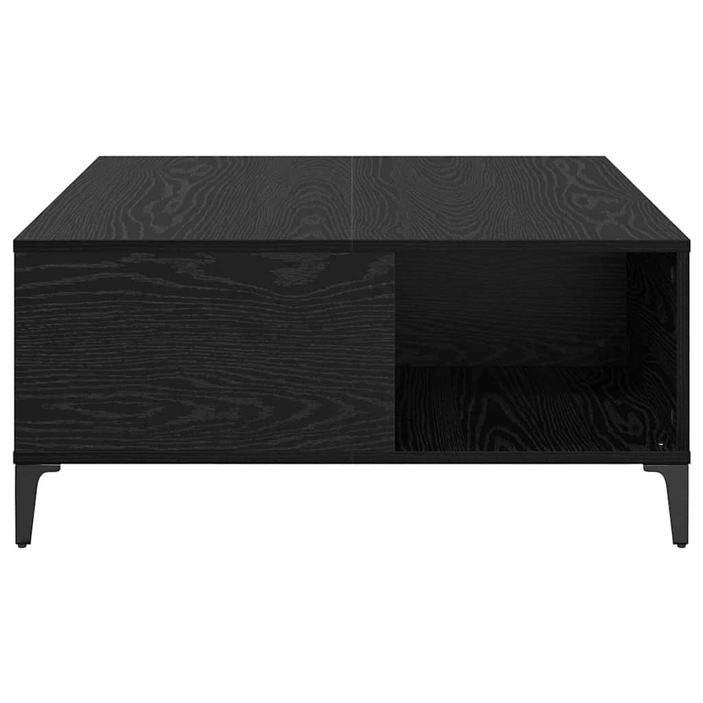 Coffee Table Black Oak 80 x 80 x 36.5 cm Engineered Wood