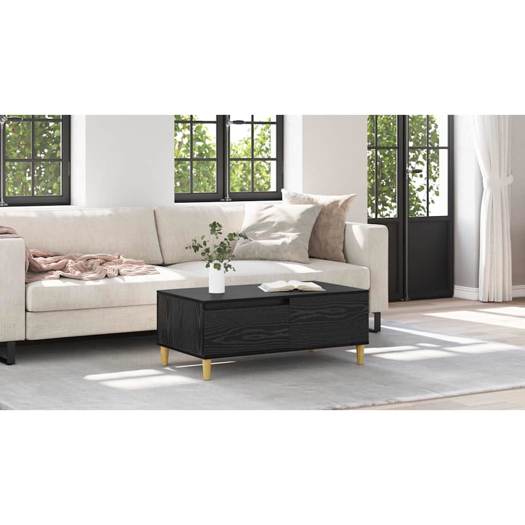 Coffee Table Black Oak 90 x 50 x 35 cm Engineered Wood