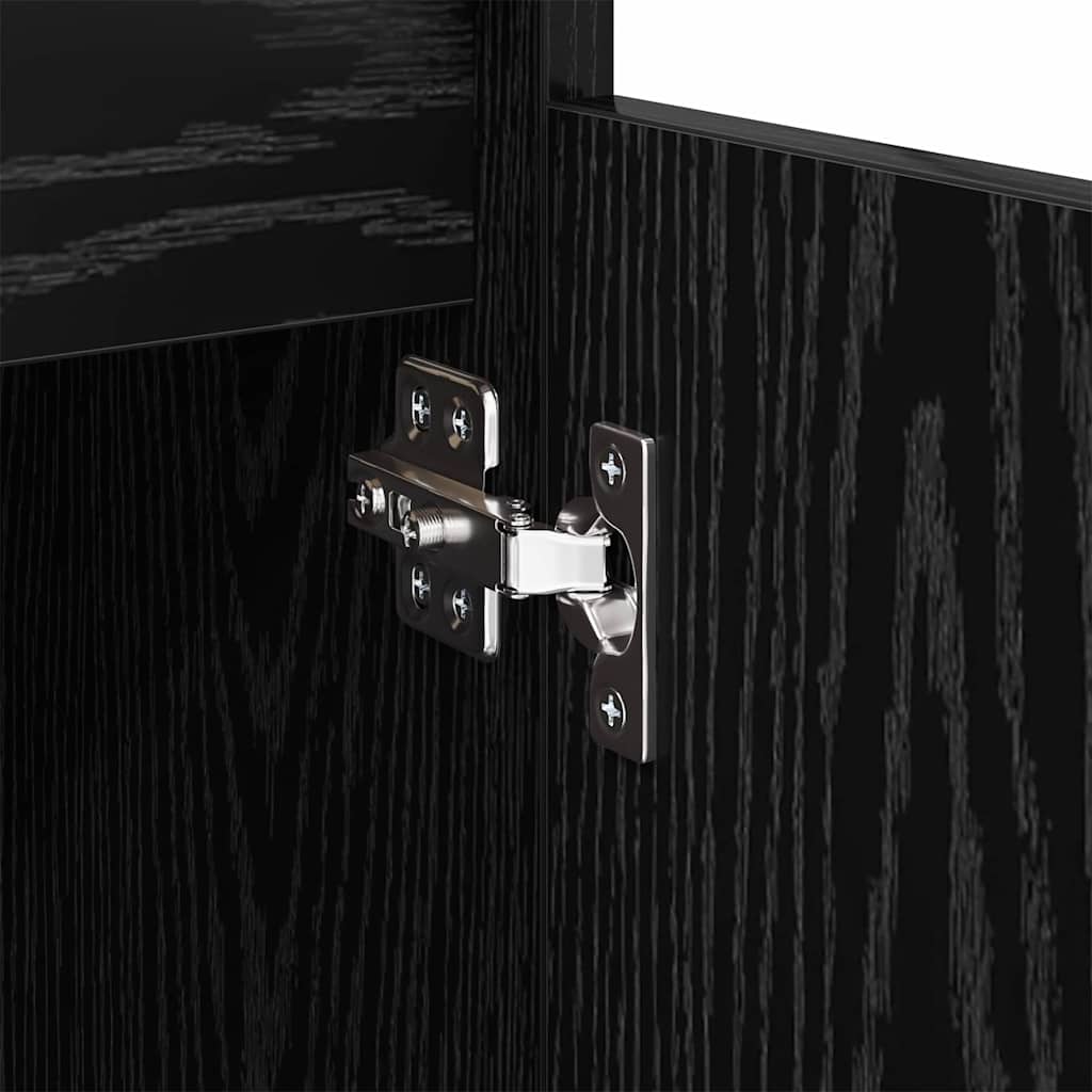 Sideboard Black Oak 60 x 35 x 70 cm Engineered Wood and Iron