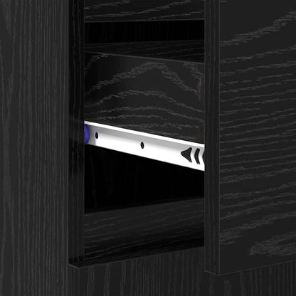 Sideboard Black Oak 60 x 35 x 70 cm Engineered Wood and Iron