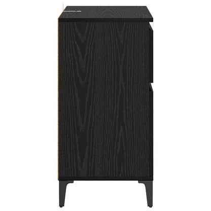 Sideboard Black Oak 60 x 35 x 70 cm Engineered Wood and Iron