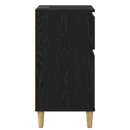 Bedside Cabinet Black Oak 40 x 35 x 70 cm Engineered Wood