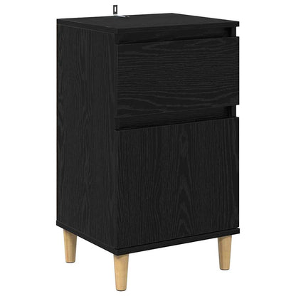 Bedside Cabinet 2 pcs Black Oak 40 x 35 x 70 cm Engineered Wood