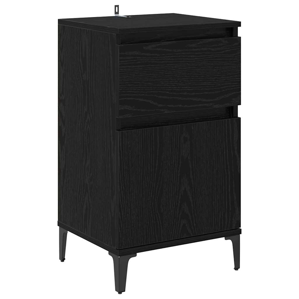 Bedside Cabinet 2 pcs Black Oak 40 x 35 x 70 cm Engineered Wood