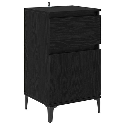 Bedside Cabinet 2 pcs Black Oak 40 x 35 x 70 cm Engineered Wood