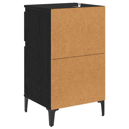 Bedside Cabinet 2 pcs Black Oak 40 x 35 x 70 cm Engineered Wood