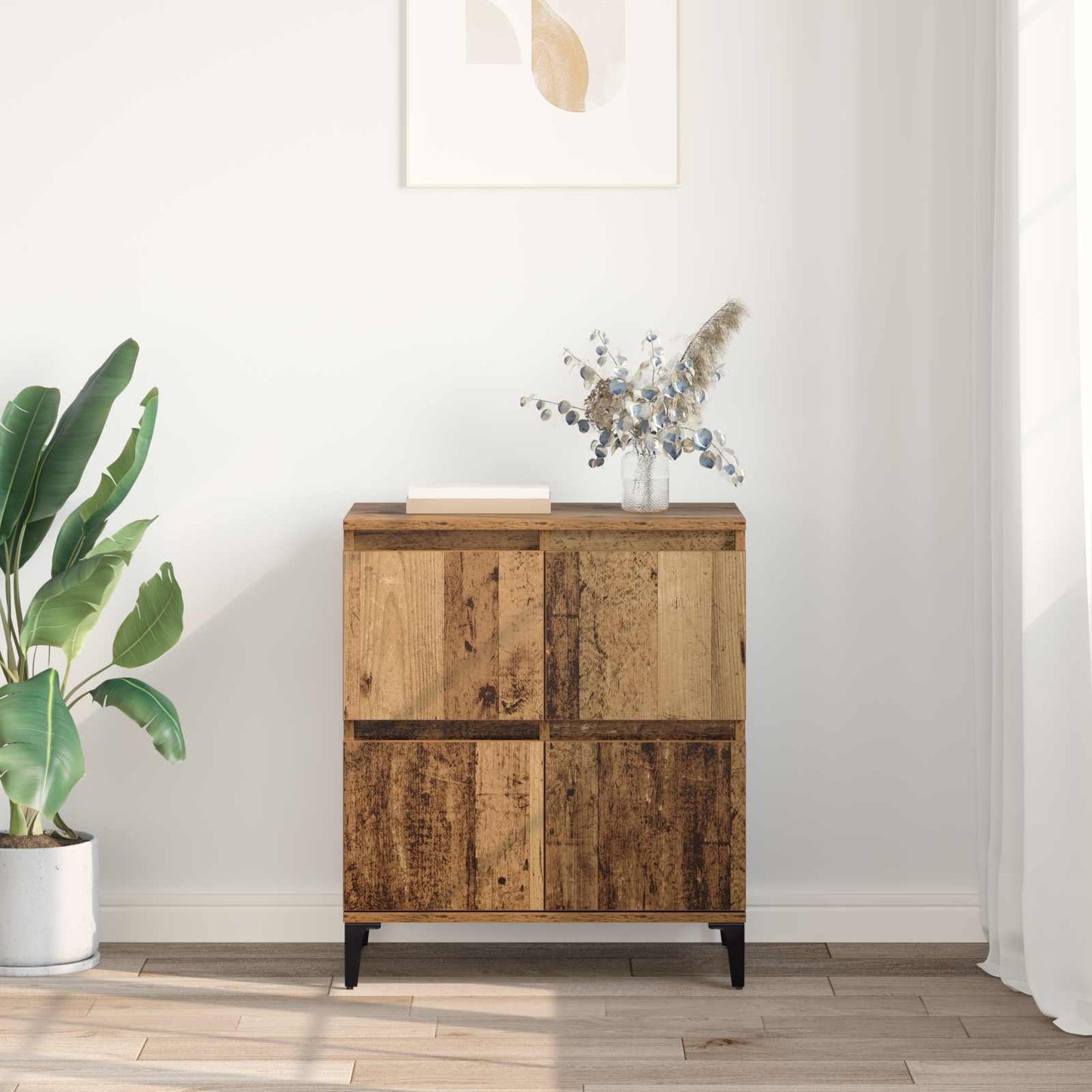 Sideboard Old Wood 60 x 35 x 70 cm Engineered Wood and Iron