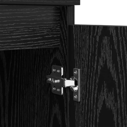 Sideboard Black Oak 60 x 35 x 70 cm Engineered Wood and Iron