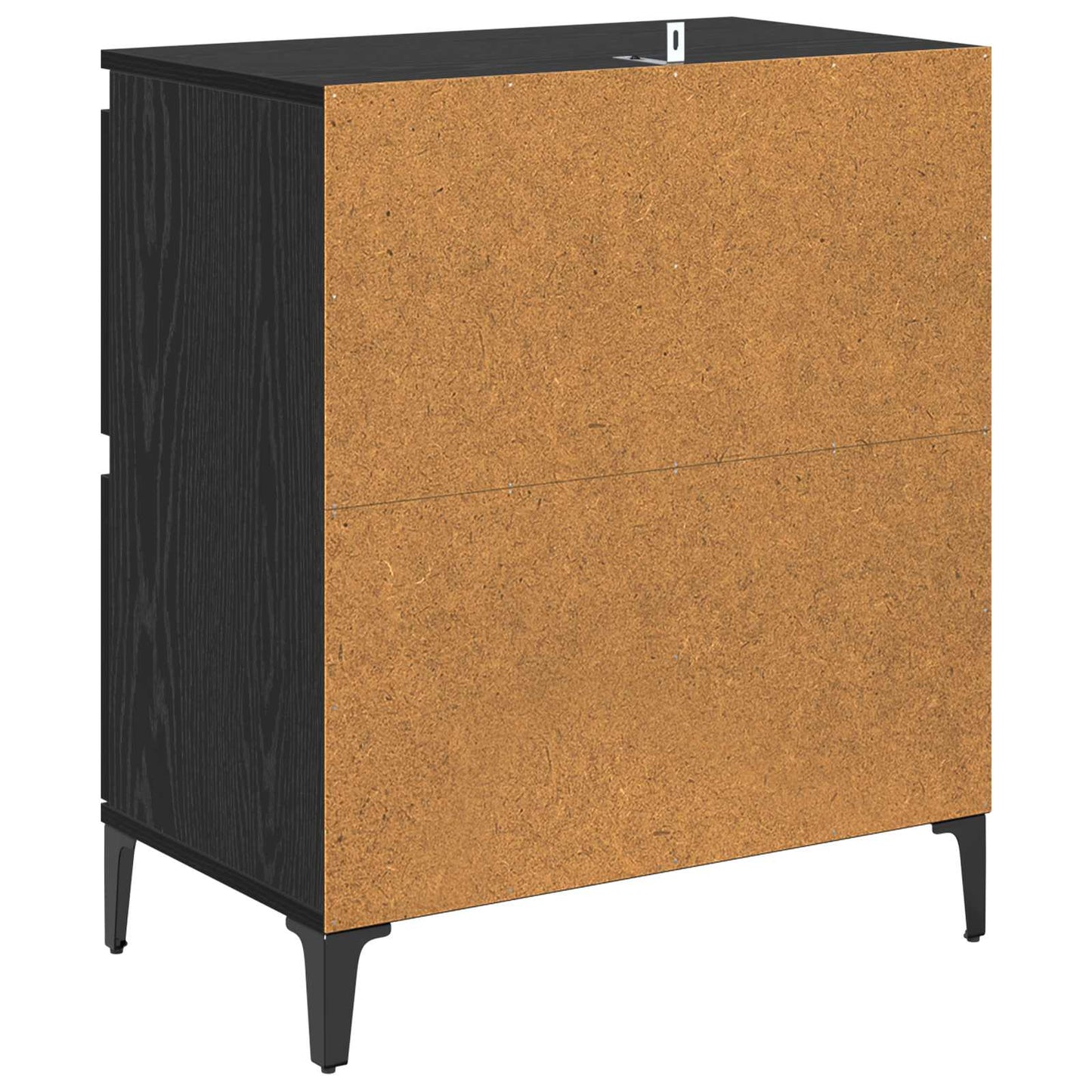 Sideboard Black Oak 60 x 35 x 70 cm Engineered Wood and Iron