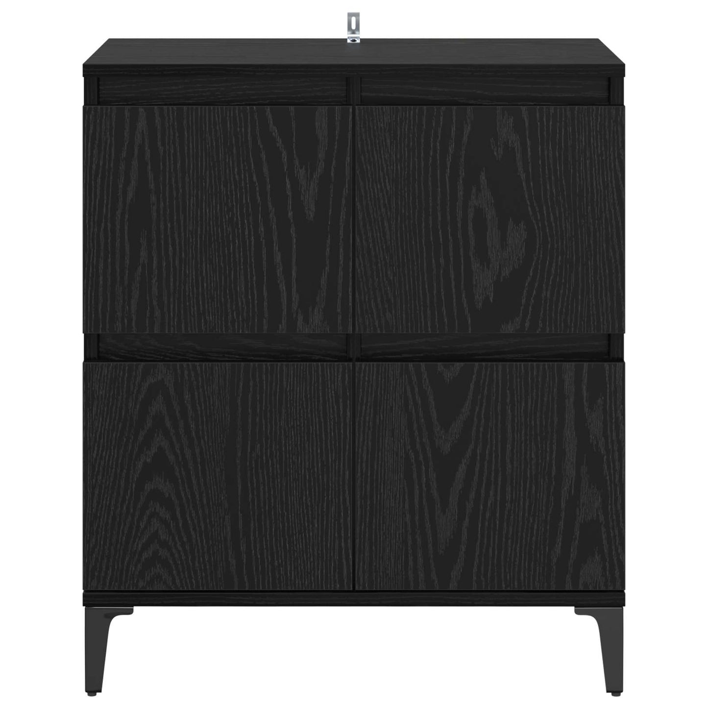 Sideboard Black Oak 60 x 35 x 70 cm Engineered Wood and Iron