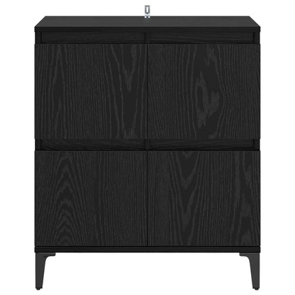 Sideboard Black Oak 60 x 35 x 70 cm Engineered Wood and Iron