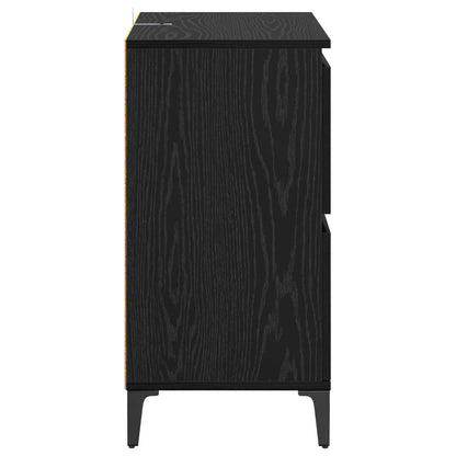 Sideboard Black Oak 60 x 35 x 70 cm Engineered Wood and Iron