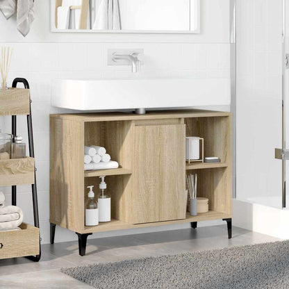 Sink cabinet with Shelf with Storage Sonoma Oak 80 x 33 x 60 cm