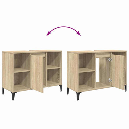 Sink cabinet with Shelf with Storage Sonoma Oak 80 x 33 x 60 cm