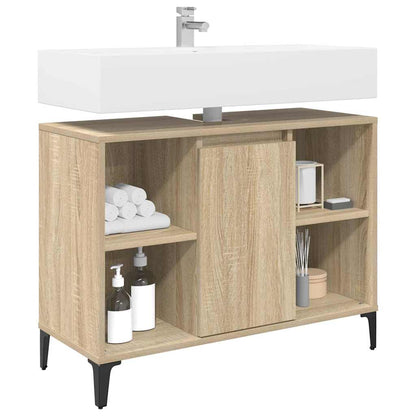 Sink cabinet with Shelf with Storage Sonoma Oak 80 x 33 x 60 cm