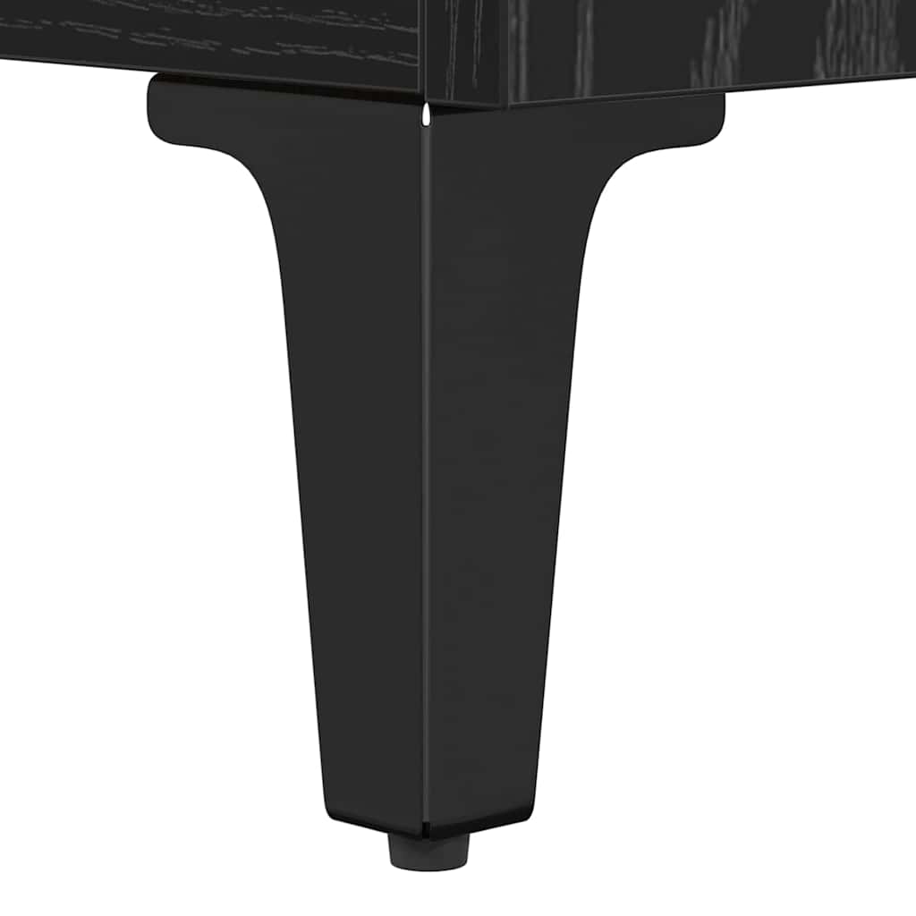 Sink cabinet Black Oak 80 x 33 x 60 cm Engineered Wood and Iron