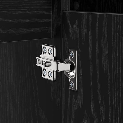 Sink cabinet Black Oak 80 x 33 x 60 cm Engineered Wood and Iron