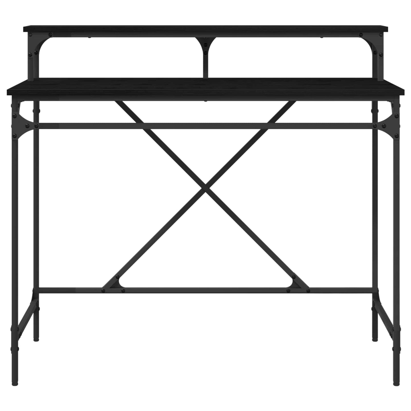 Desk Black Oak 100 x 50 x 90 cm Engineered Wood