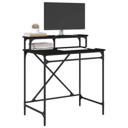 Desk Black Oak Engineered Wood 80 x 50 x 90 cm